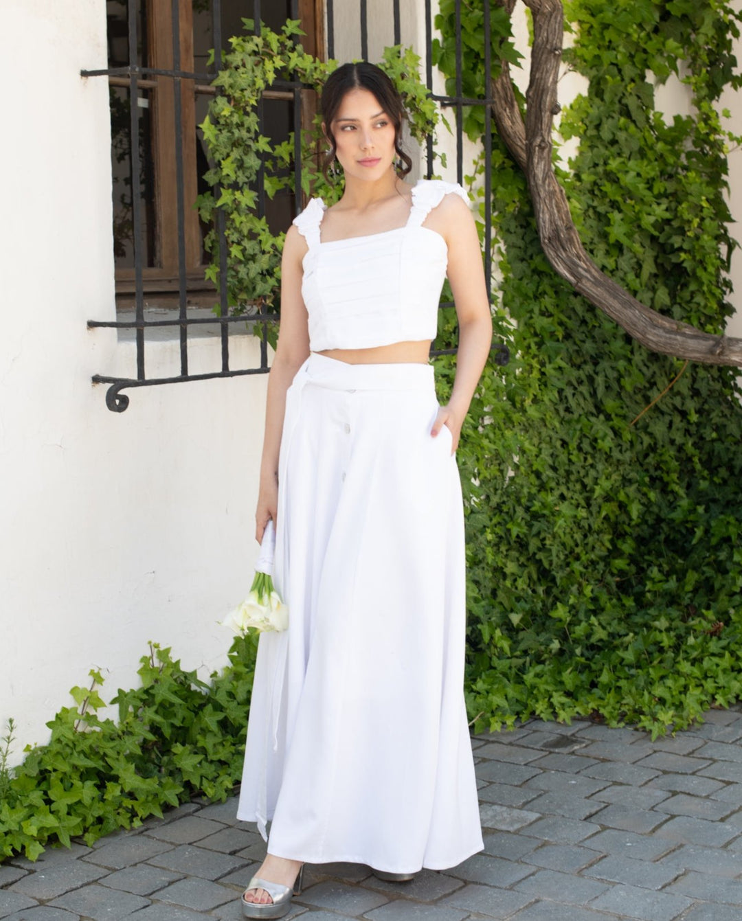 Crop Top Zara Blanco Zara Conjuntos En Lino Blanco Crop Top