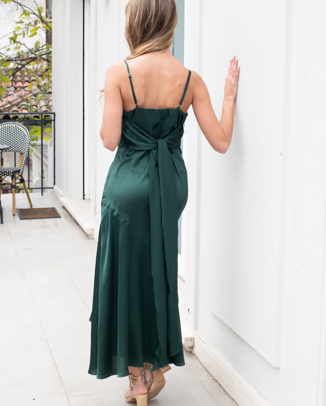 Vestido de Fiesta Midi Manuela Verde Oscuro