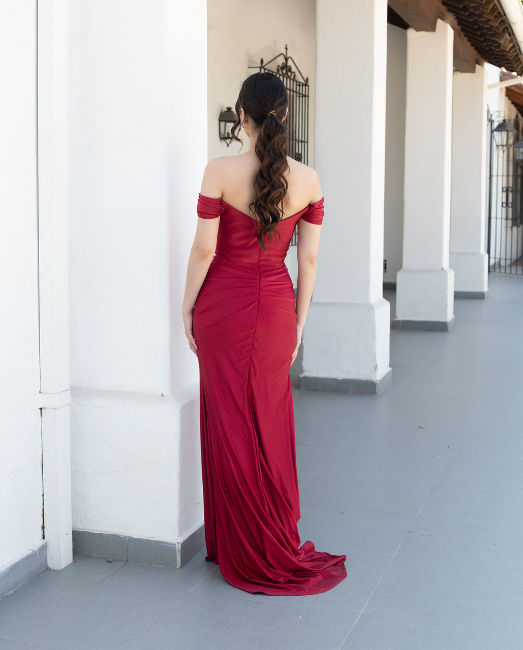 Vestido Largo de Fiesta Estefania Rojo Italiano