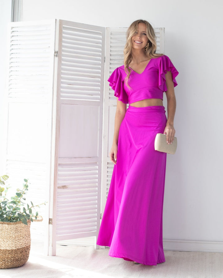 Maxi Falda Pascuala Lycra Dupont Magenta