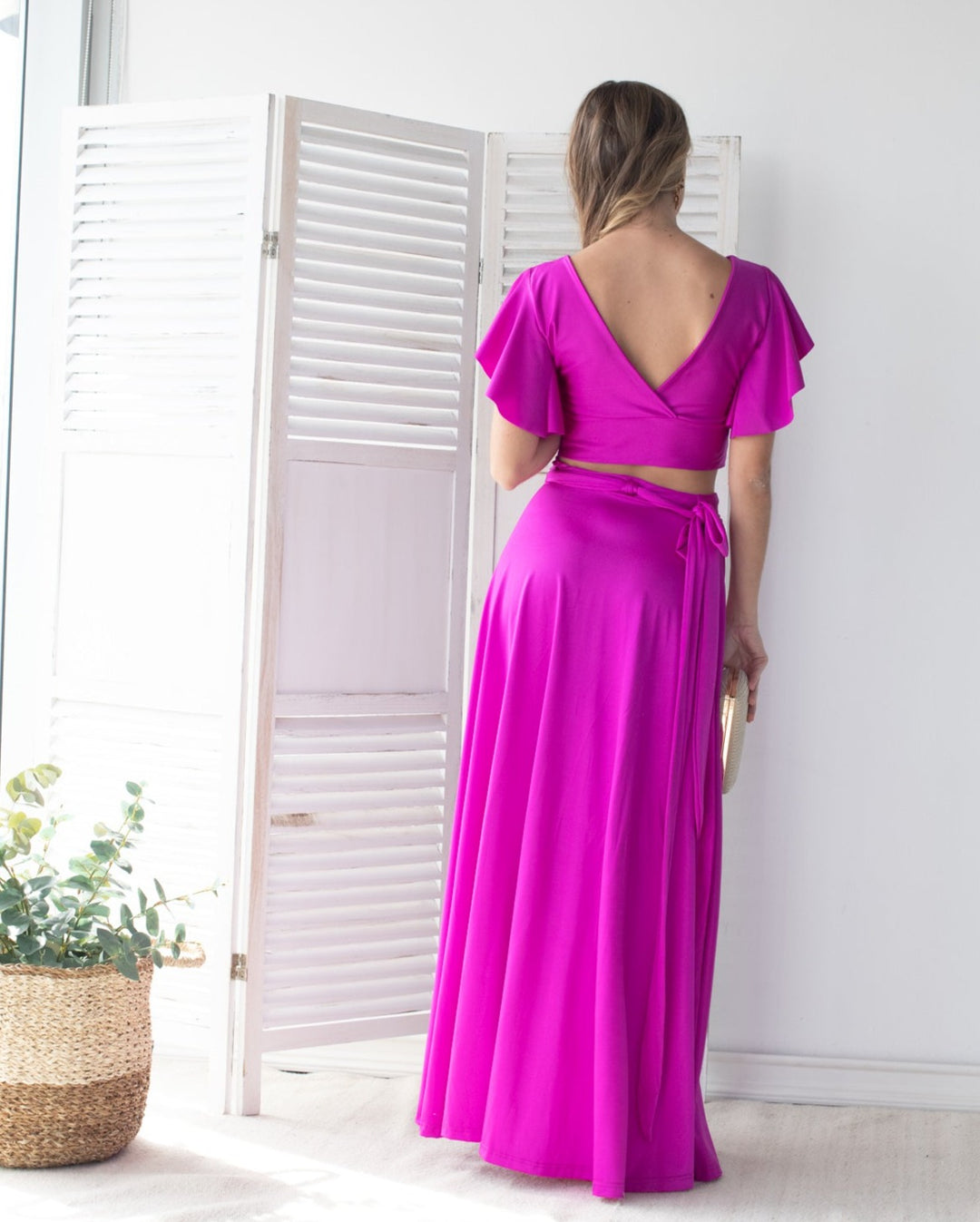 Maxi Falda Pascuala Lycra Dupont Magenta