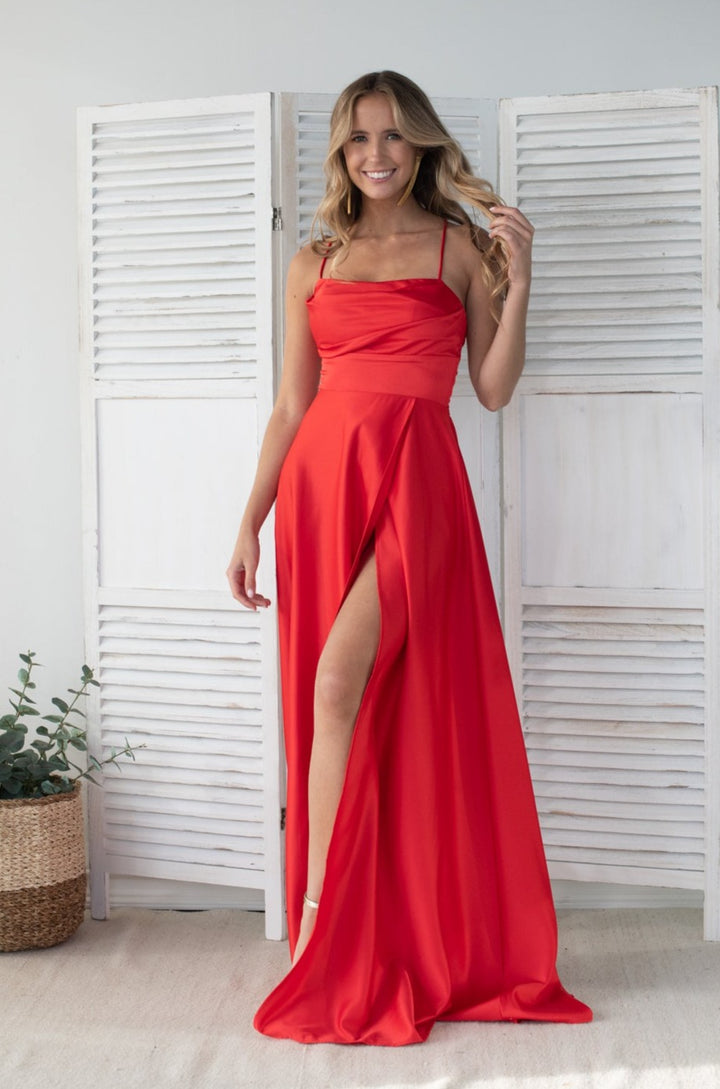 Vestido de Fiesta Largo Camila Rojo