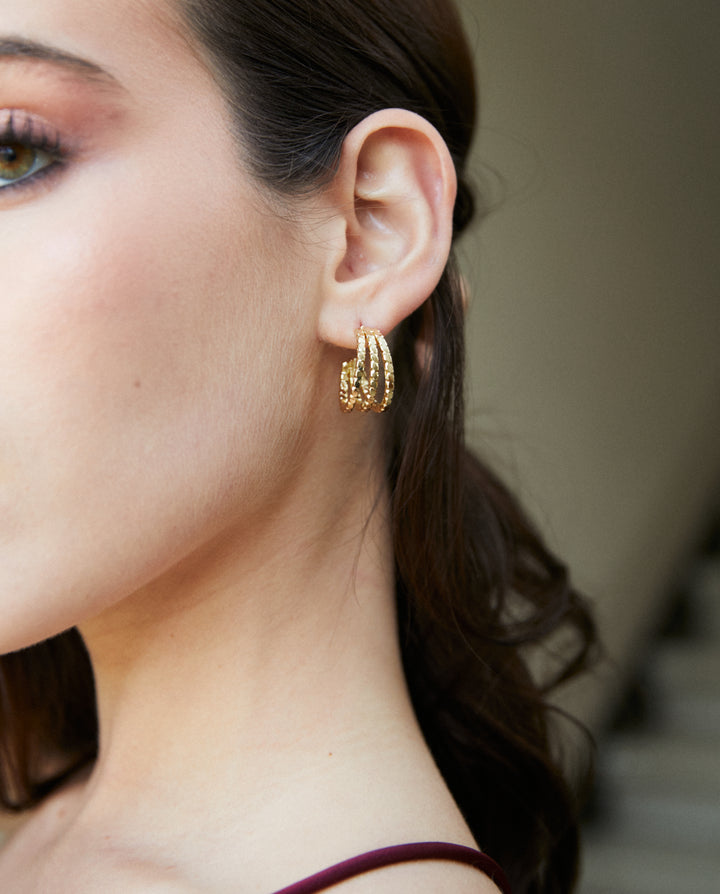 Aros Celeste Dorado