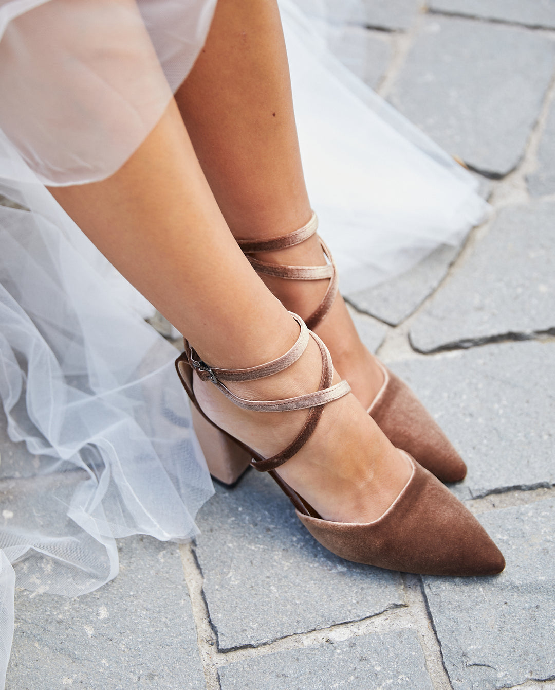 Zapato De Fiesta Terciopelo Málaga Taupe