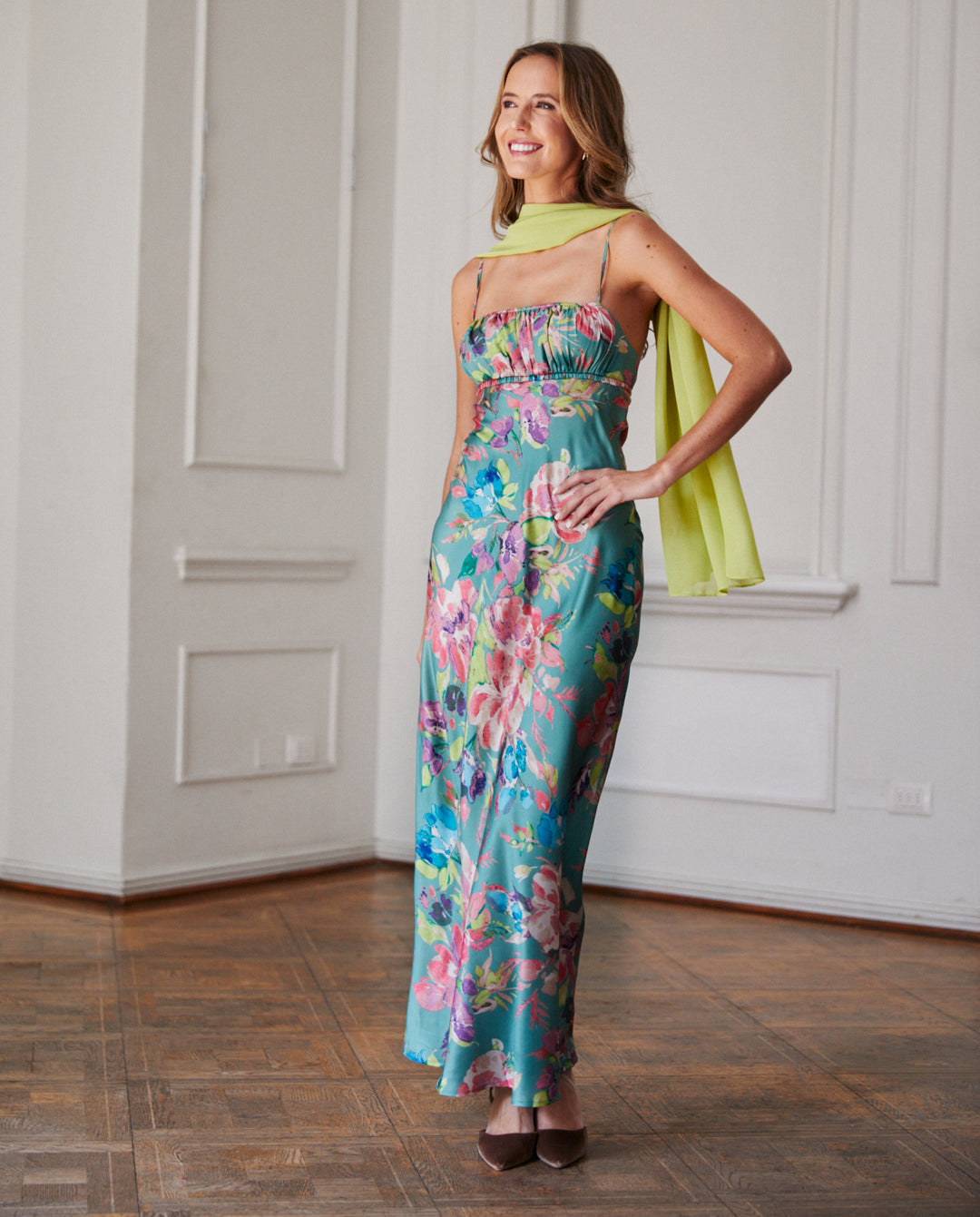 Pañuelo Antonia Gasa Verde Limón