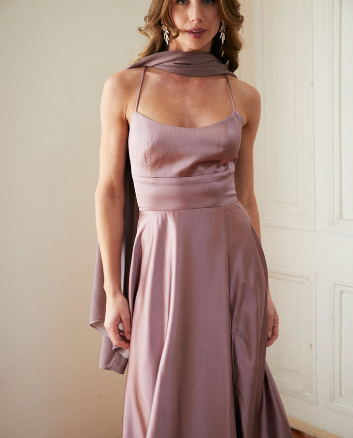 Pañuelo Antonia Satín Plisado Malva