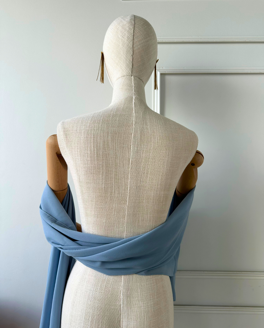 Pañuelo Antonia Gasa Celeste Viejo