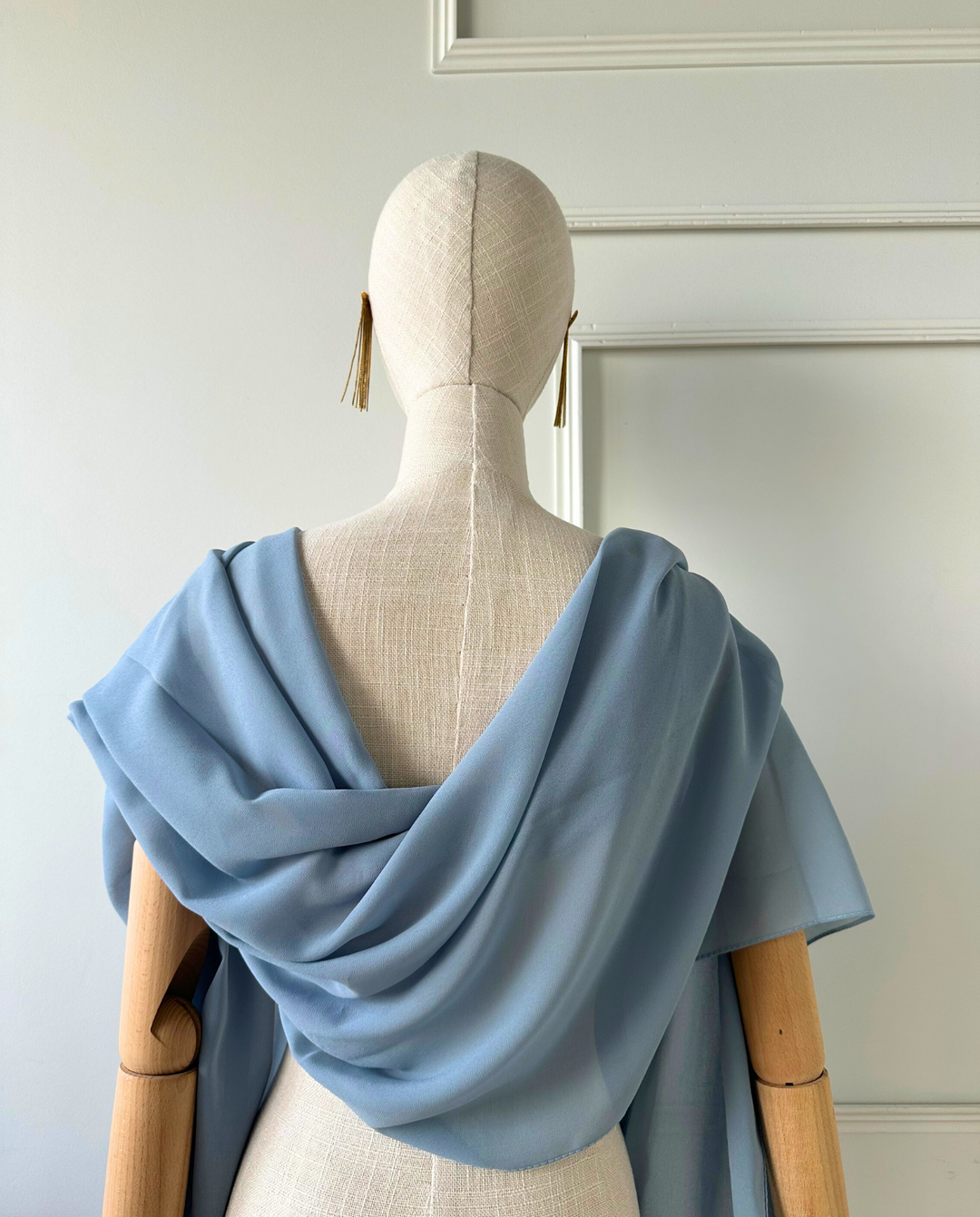 Pañuelo Antonia Gasa Celeste Viejo