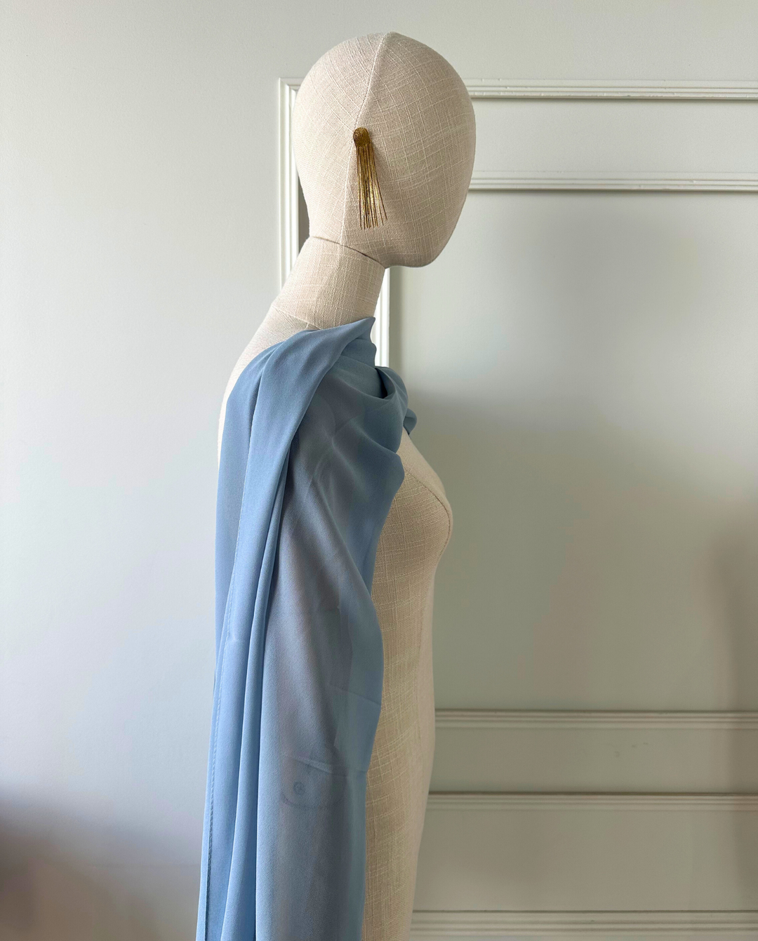 Pañuelo Antonia Gasa Celeste Viejo