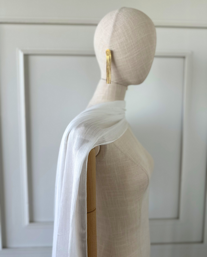 Pañuelo Antonia Satín Plisado Blanco