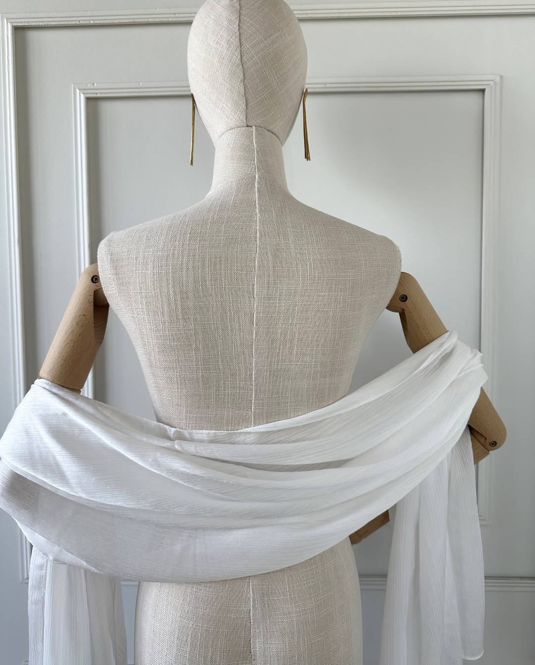 Pañuelo Antonia Satín Plisado Blanco