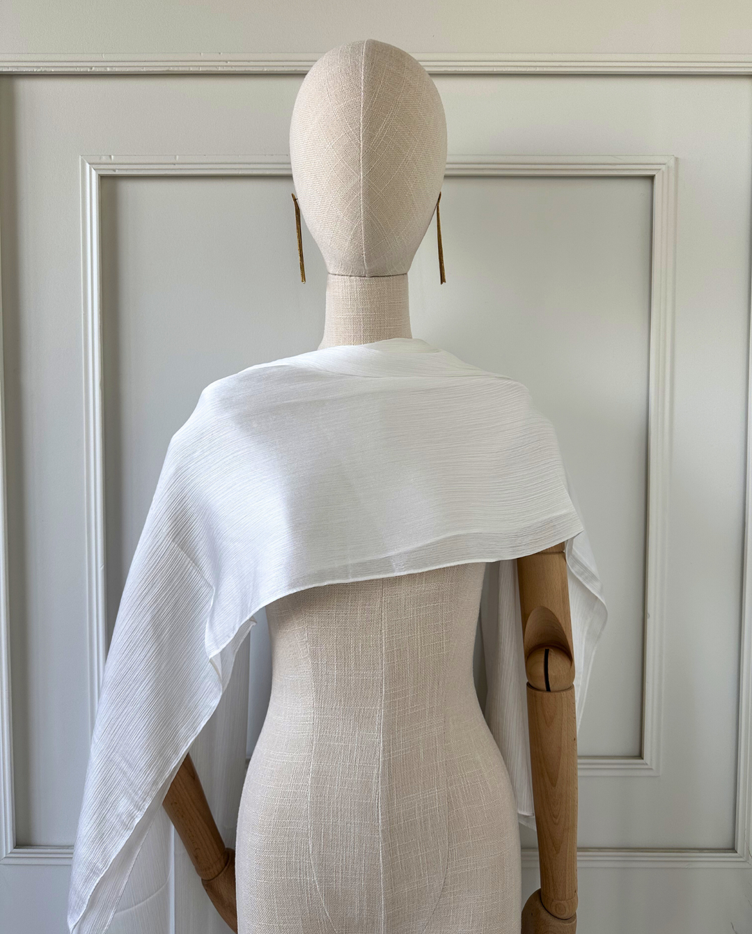 Pañuelo Antonia Satín Plisado Blanco