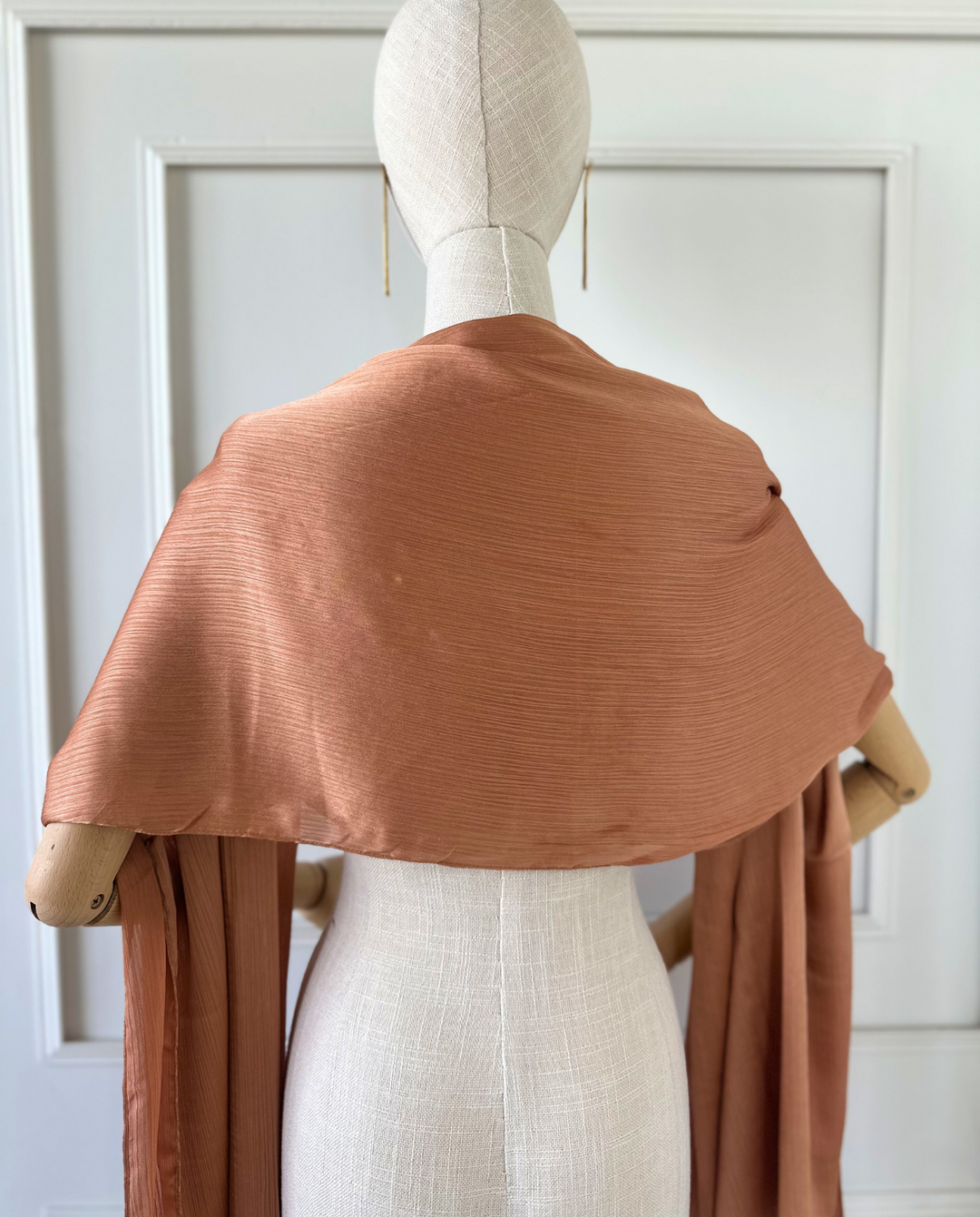 Pañuelo Antonia Satín Plisado Melocotón