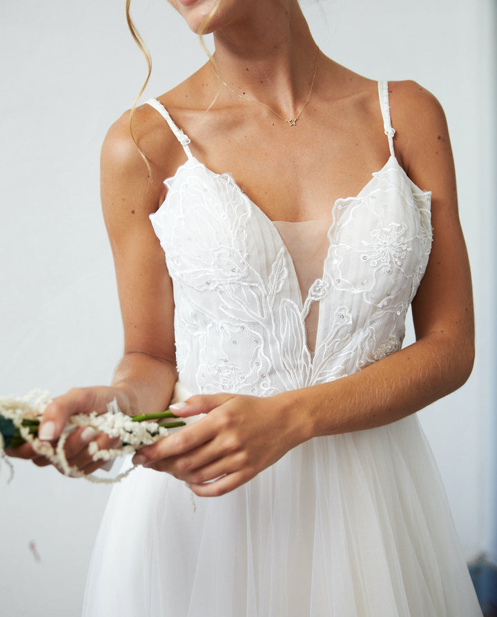 Vestido Largo de Novia Soleil Nude