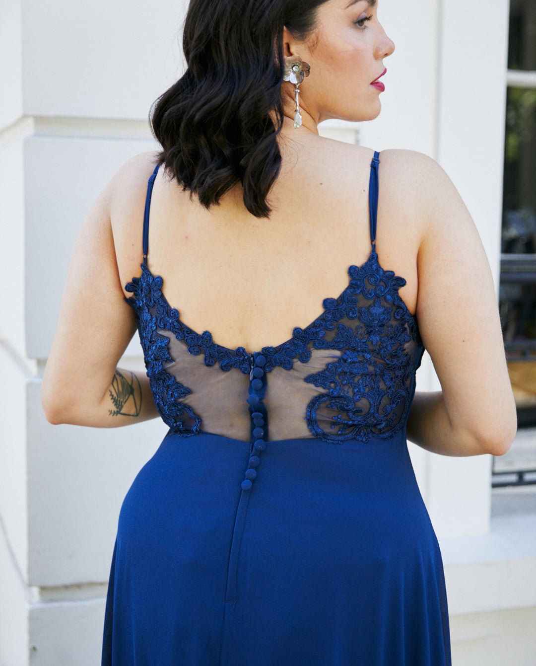 Vestido Largo de Fiesta Aria Azul Oscuro