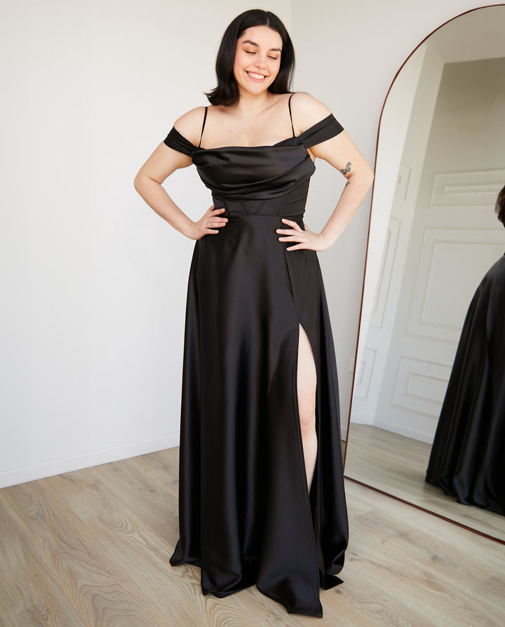 Vestido Largo de Fiesta Atenea Corset Negro