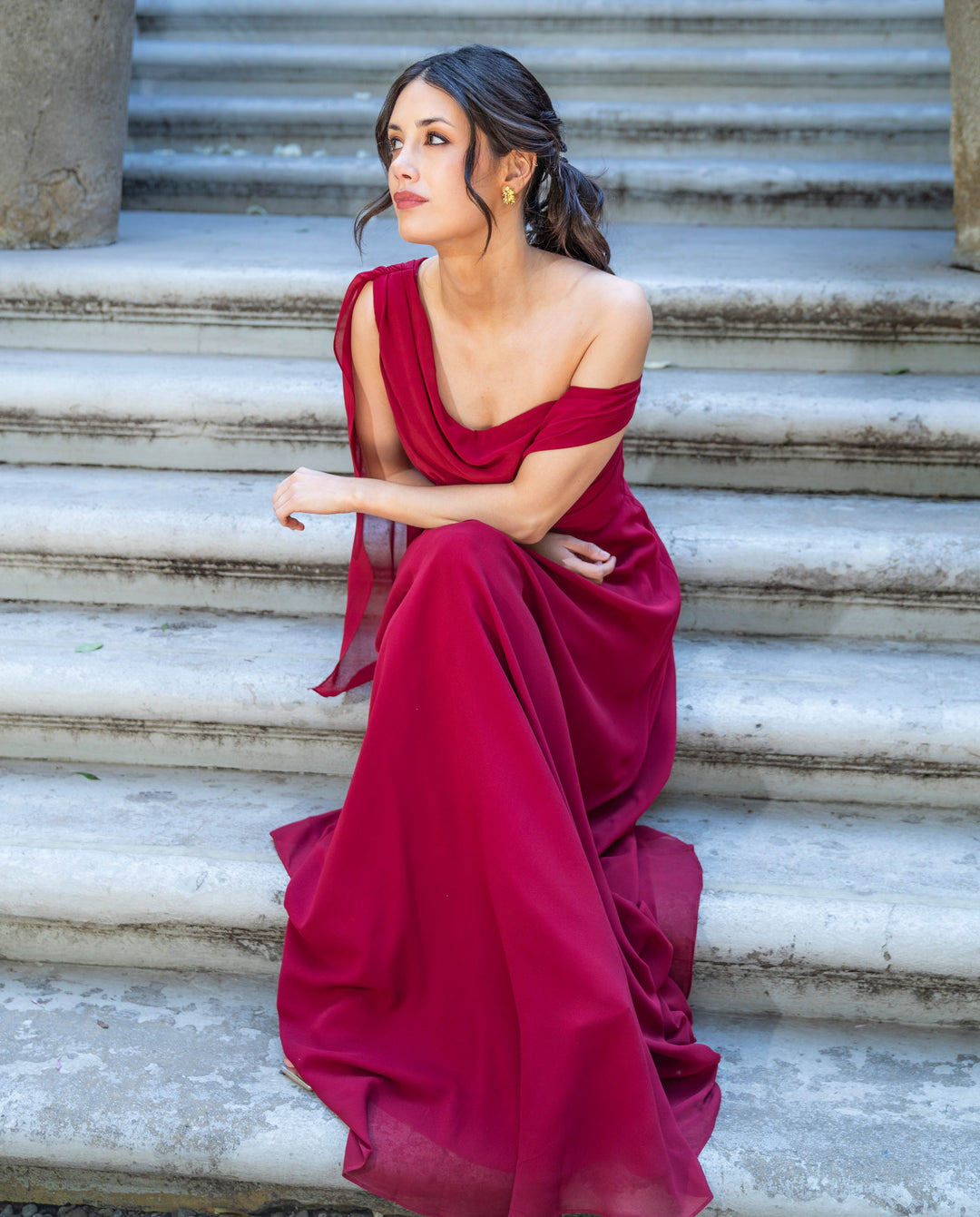 Vestido Largo de Fiesta Celine Burdeo
