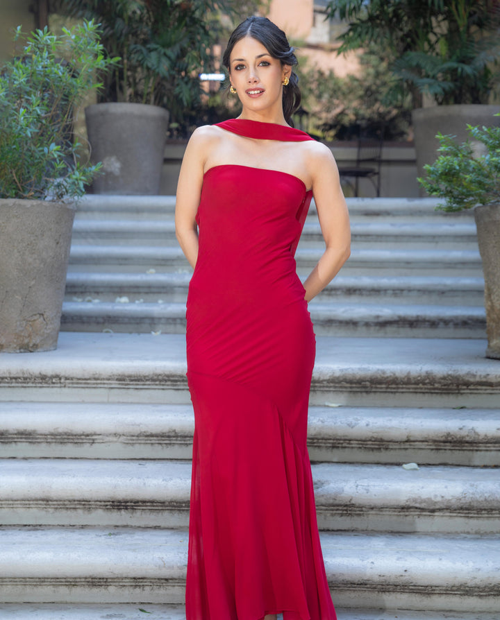 Vestido Largo de Fiesta Livia Rojo