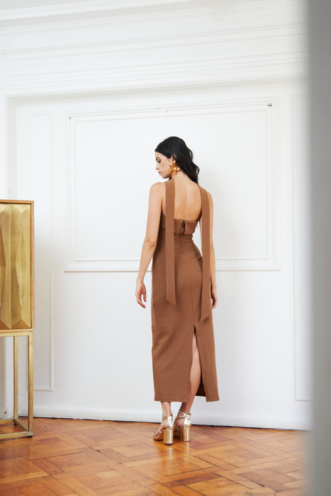 Vestido Largo de Fiesta Maria Ignacia Chocolate