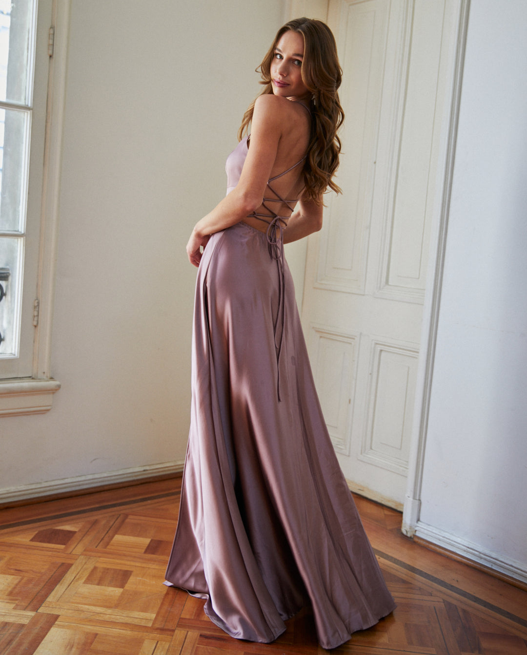 Vestido Largo de Fiesta Rafa Palo Rosa