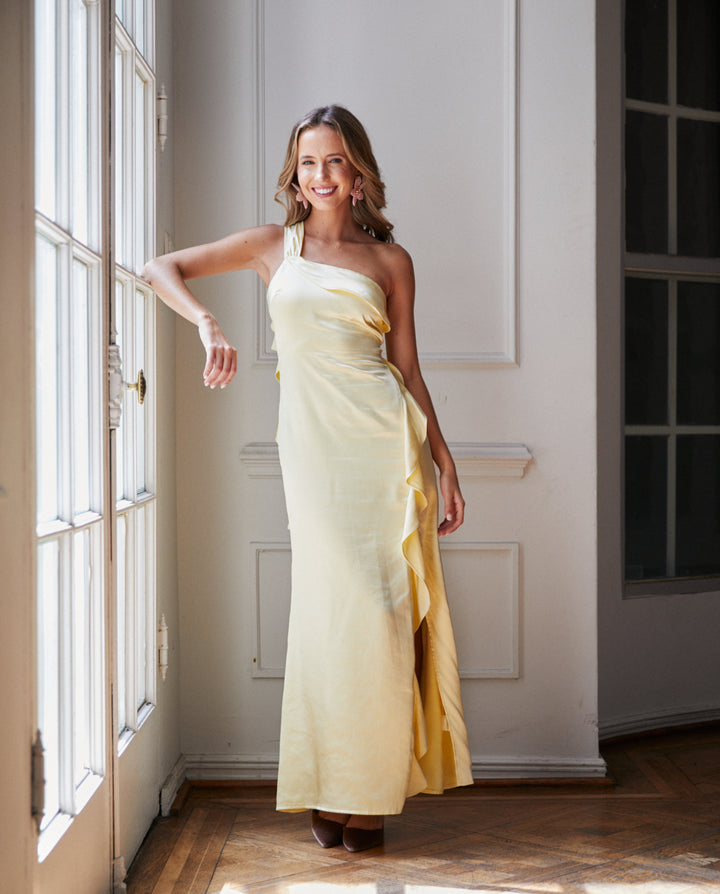 Vestido Largo de Fiesta  Soledad Amarillo