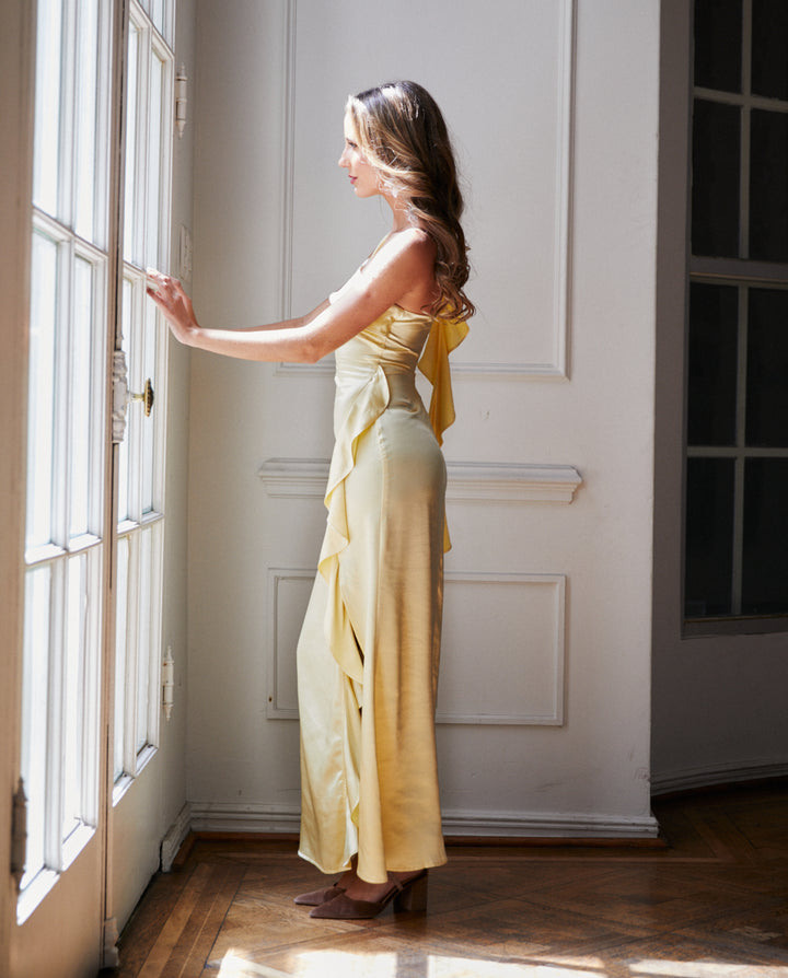 Vestido Largo de Fiesta  Soledad Amarillo