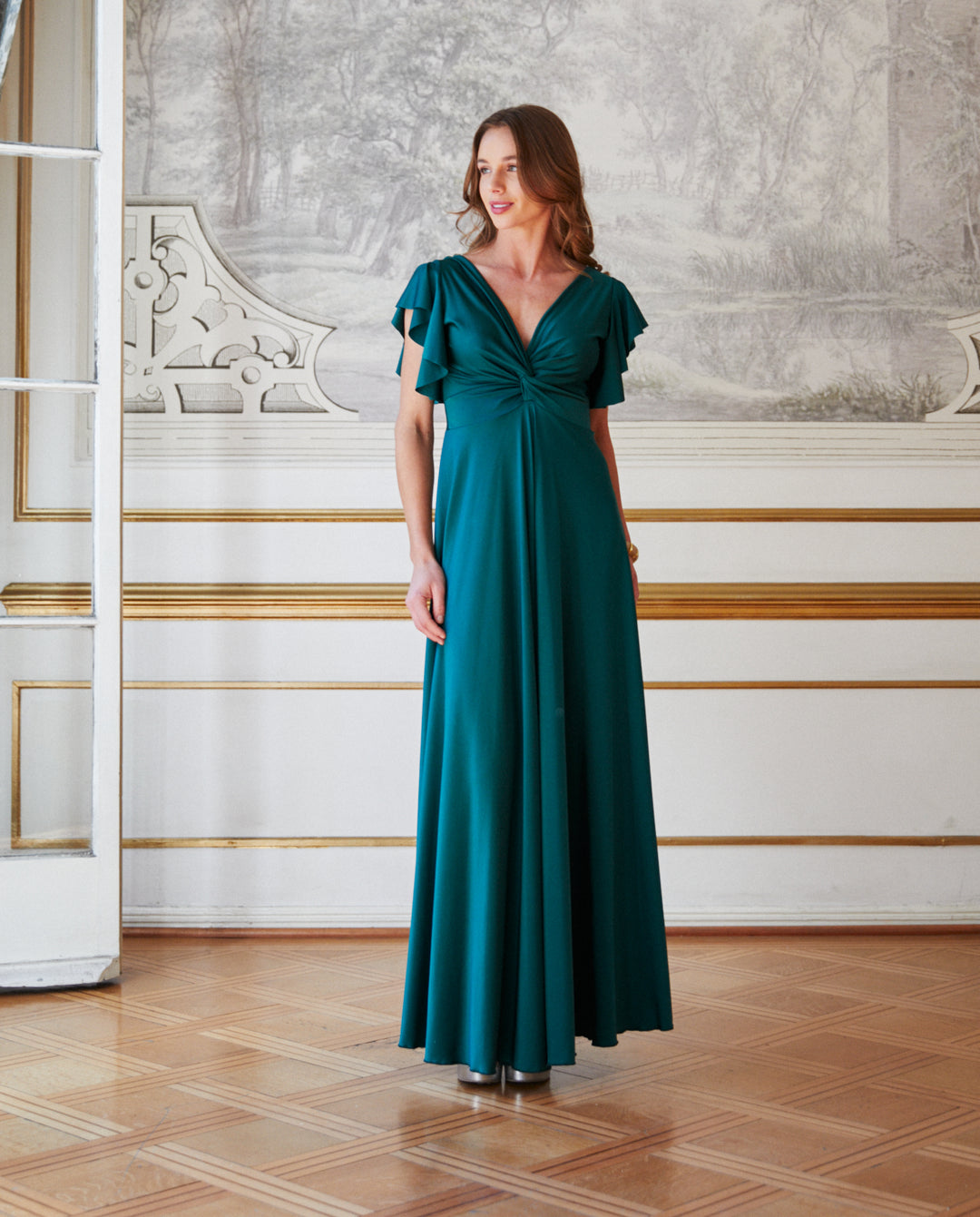 Vestido Largo de Fiesta Vane Verde Oscuro