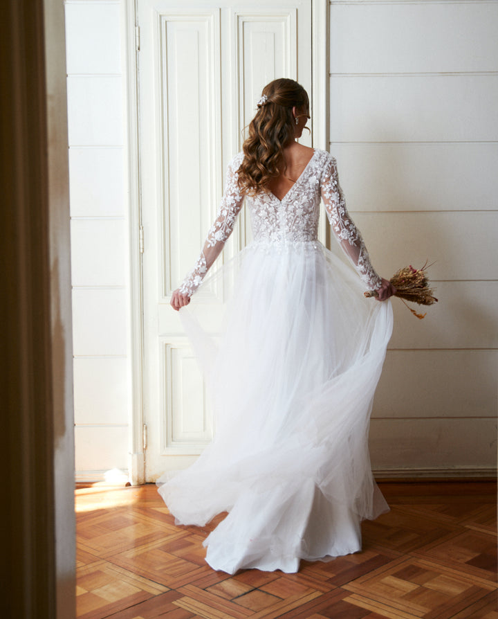 Vestido Largo de Novia Aldonza Blanco