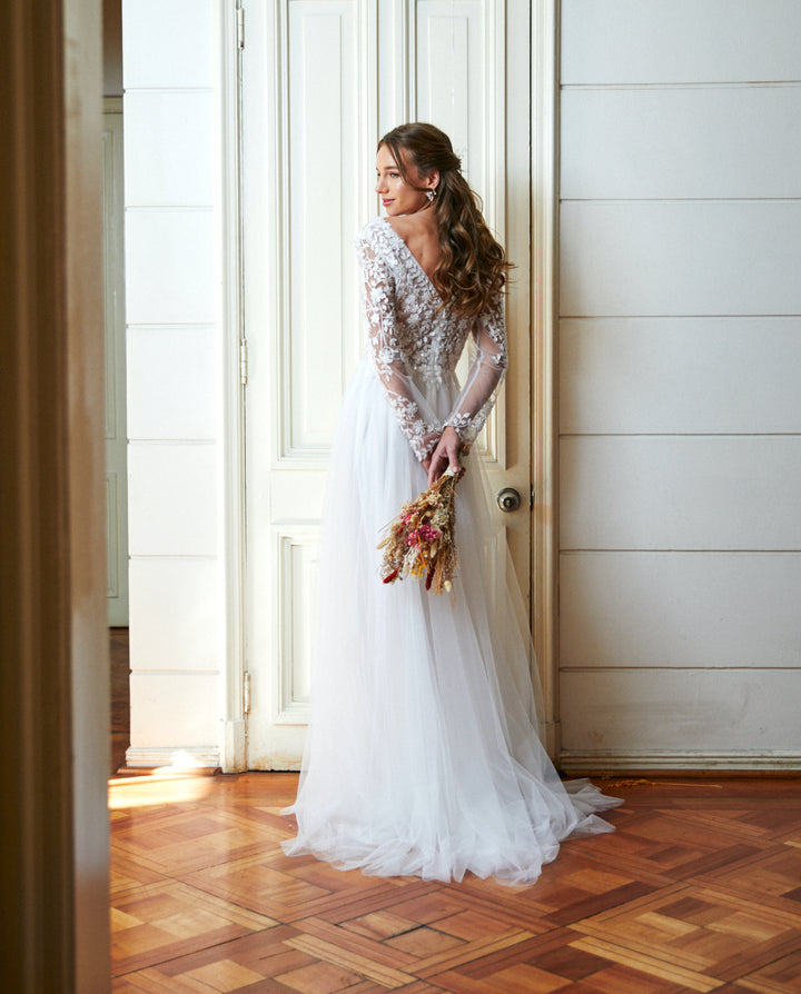 Vestido Largo de Novia Aldonza Blanco