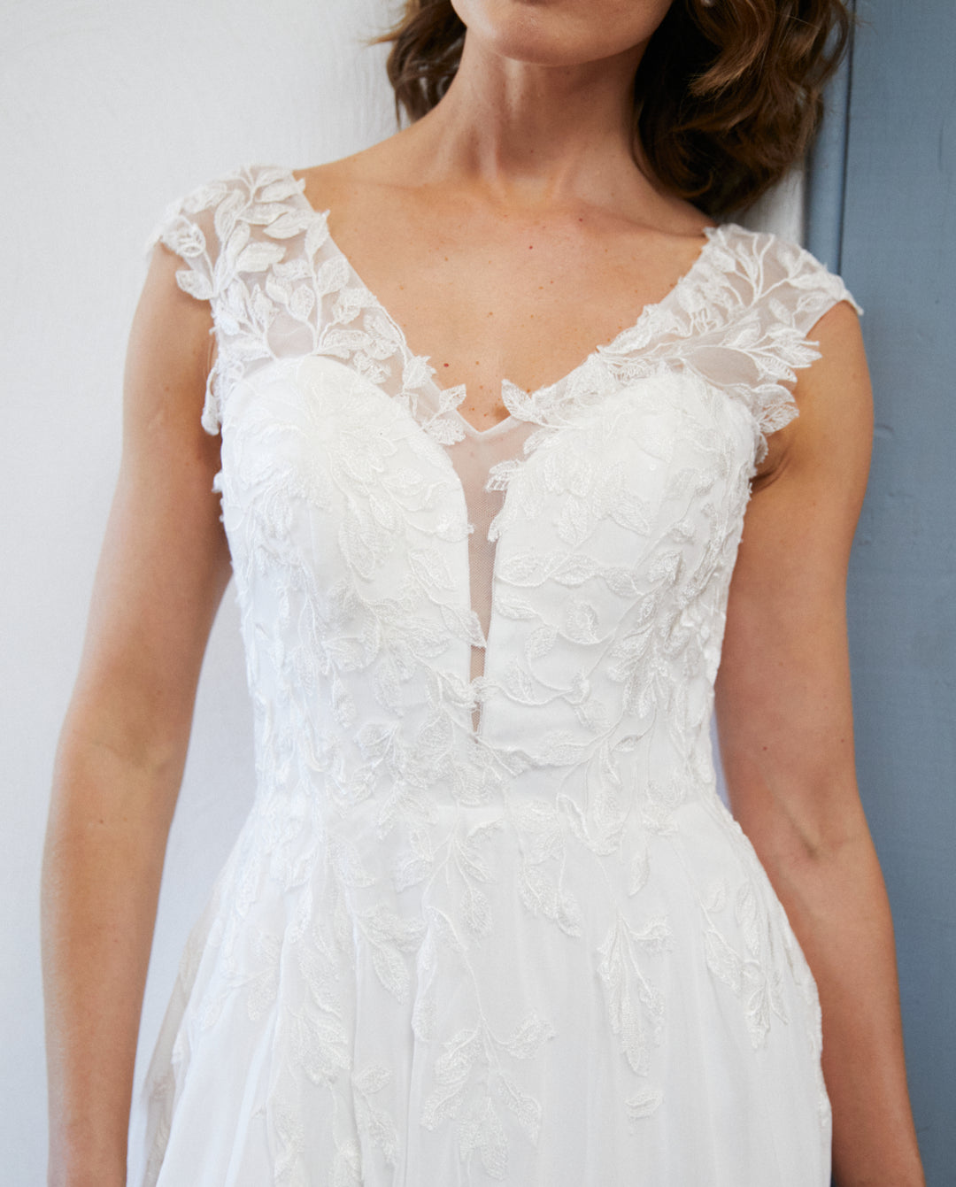 Vestido Largo de Novia Aura Gasa Ivory