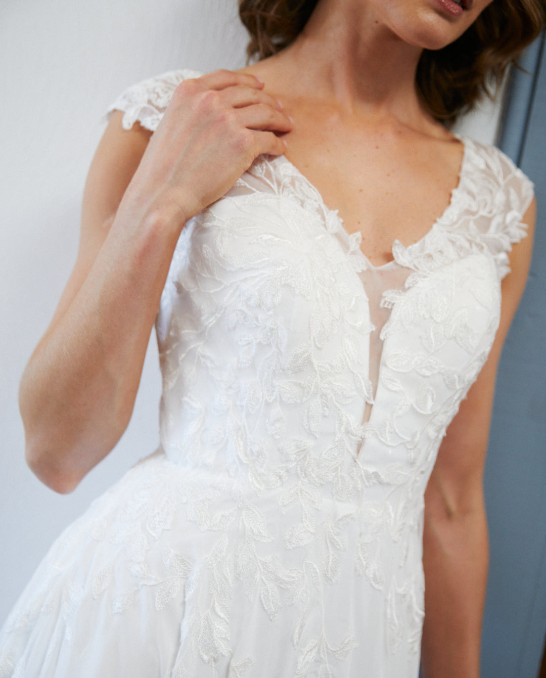 Vestido Largo de Novia Aura Gasa Ivory