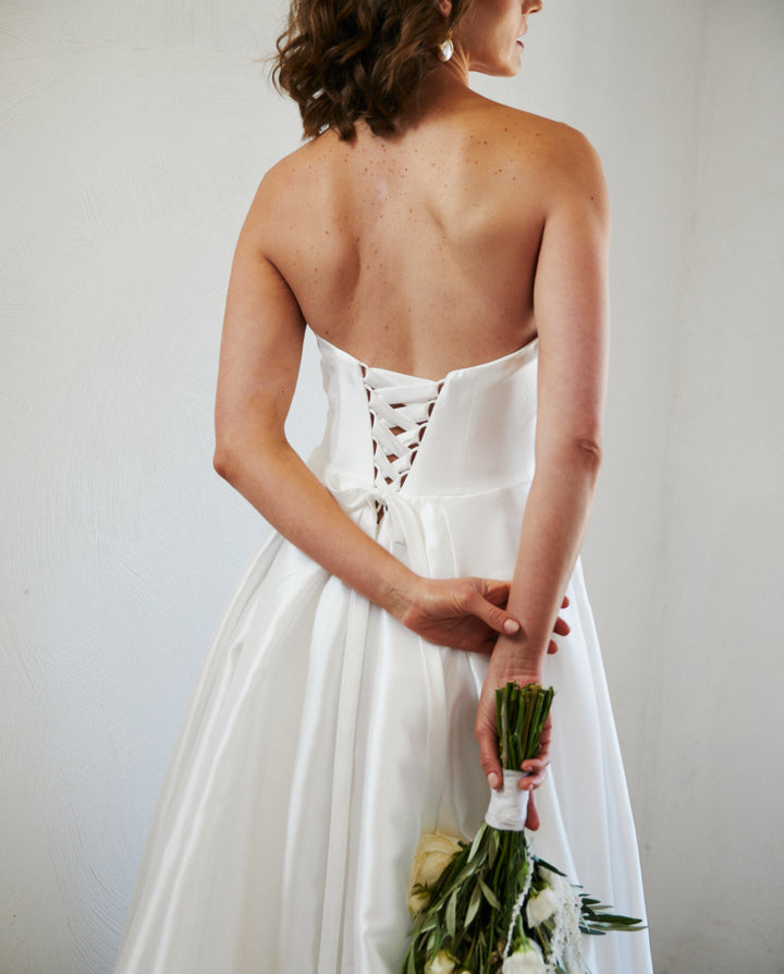 Vestido Largo de Novia Celeste Blanco