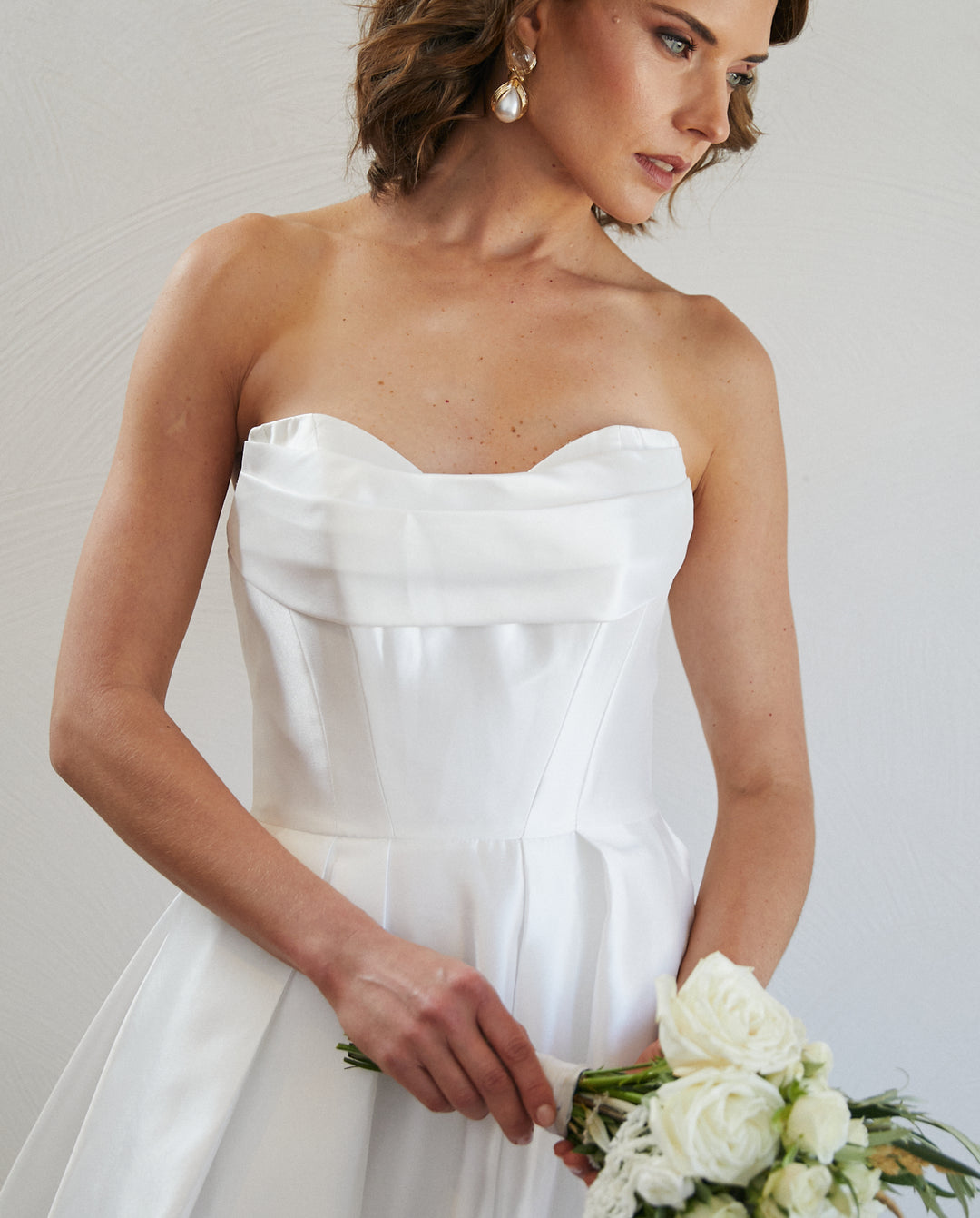 Vestido Largo de Novia Celeste Blanco