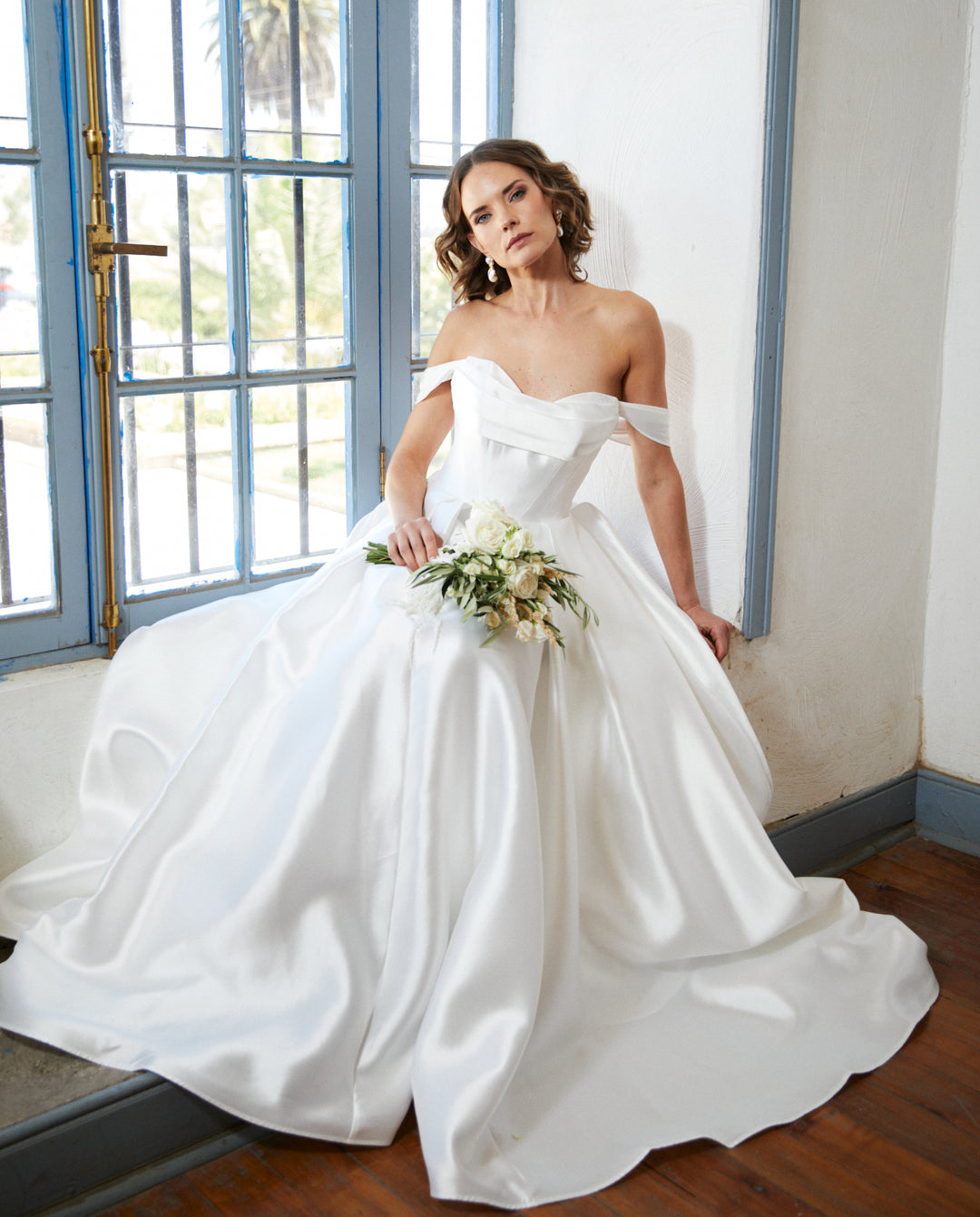 Vestido Largo de Novia Celeste Blanco