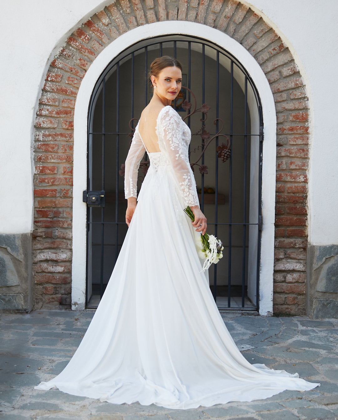 Vestido Largo de Novia Clair Ajustable Gasa Ivory
