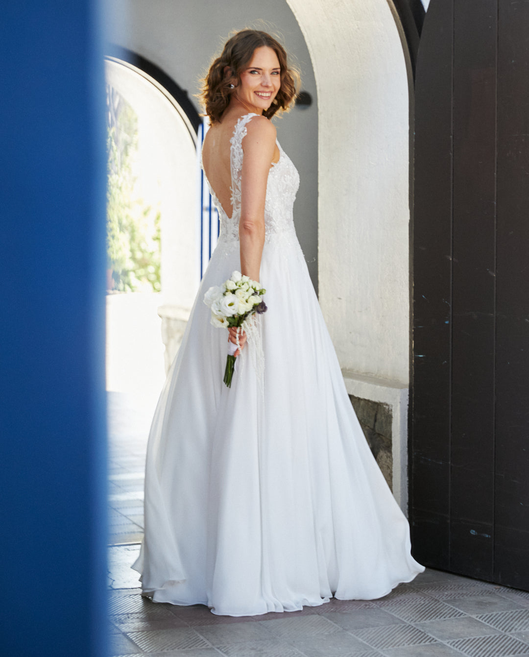 Vestido Largo de Novia Elan Gasa Ivory