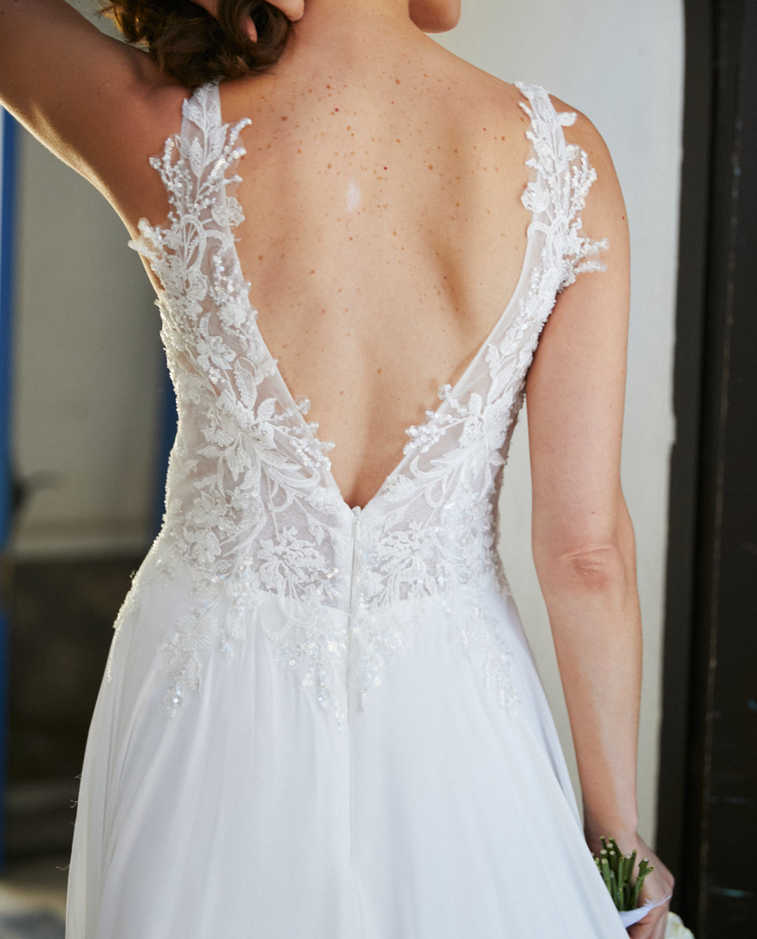 Vestido Largo de Novia Elan Gasa Ivory