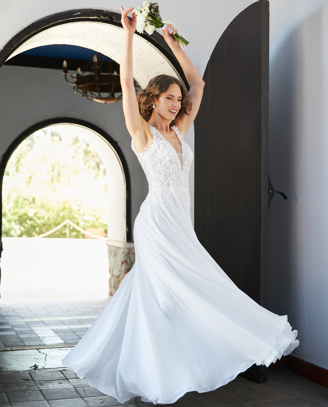 Vestido Largo de Novia Elan Gasa Ivory