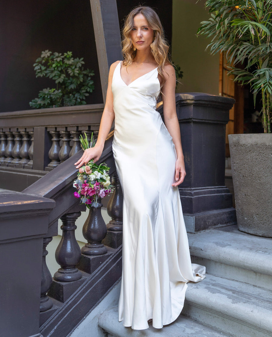 Vestido Largo de Novia Elietta Crema
