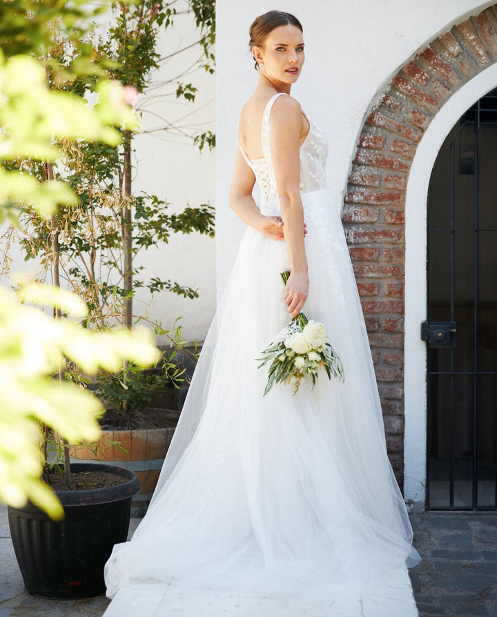 Vestido Largo de Novia Eloise Tul Ivory