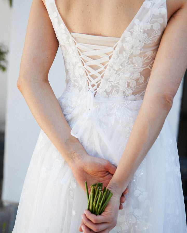 Vestido Largo de Novia Eloise Tul Ivory