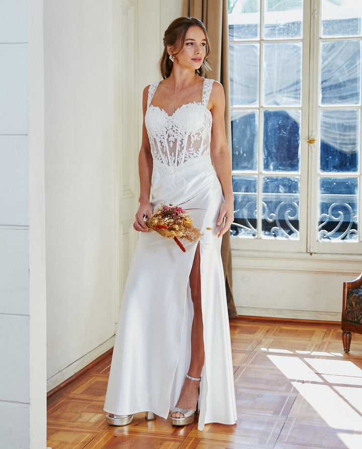 Vestido Largo de Novia Vigo Blanco