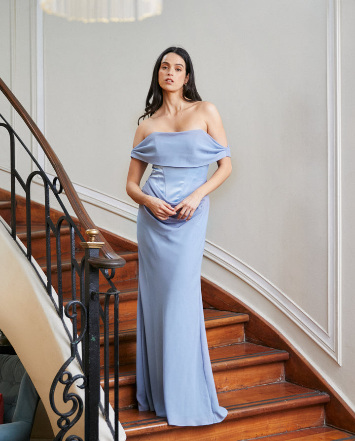 Vestido Largo de Fiesta Anto Celeste