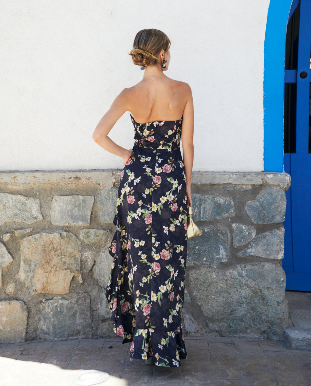 Vestido Largo de Fiesta Azucena Fondo Negro