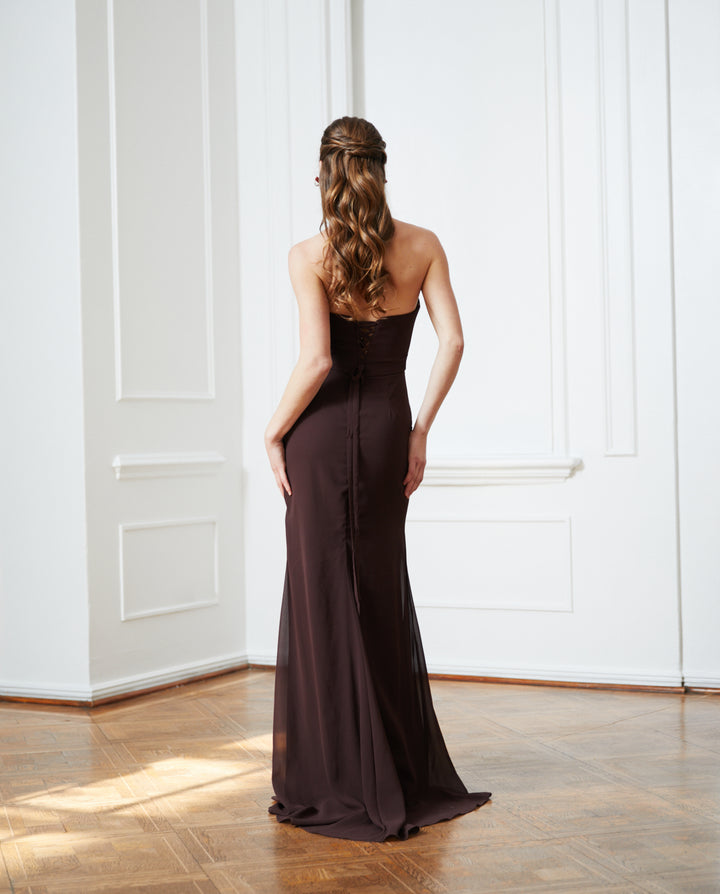 Vestido Largo de Fiesta Cloe Chocolate