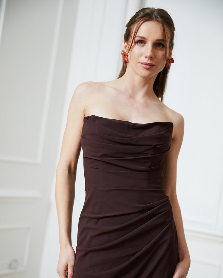 Vestido Largo de Fiesta Cloe Chocolate