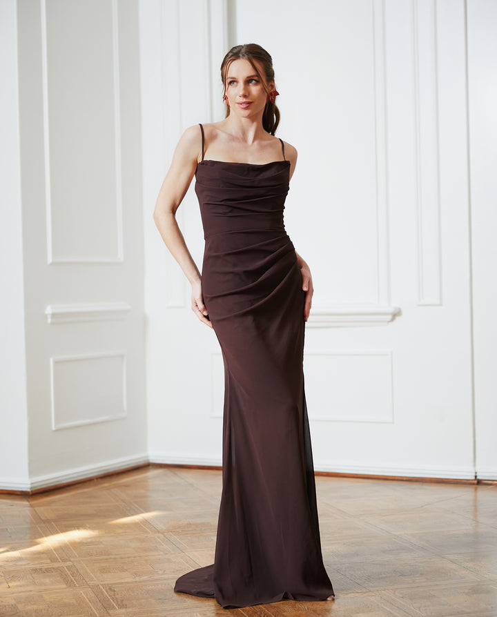 Vestido Largo de Fiesta Cloe Chocolate