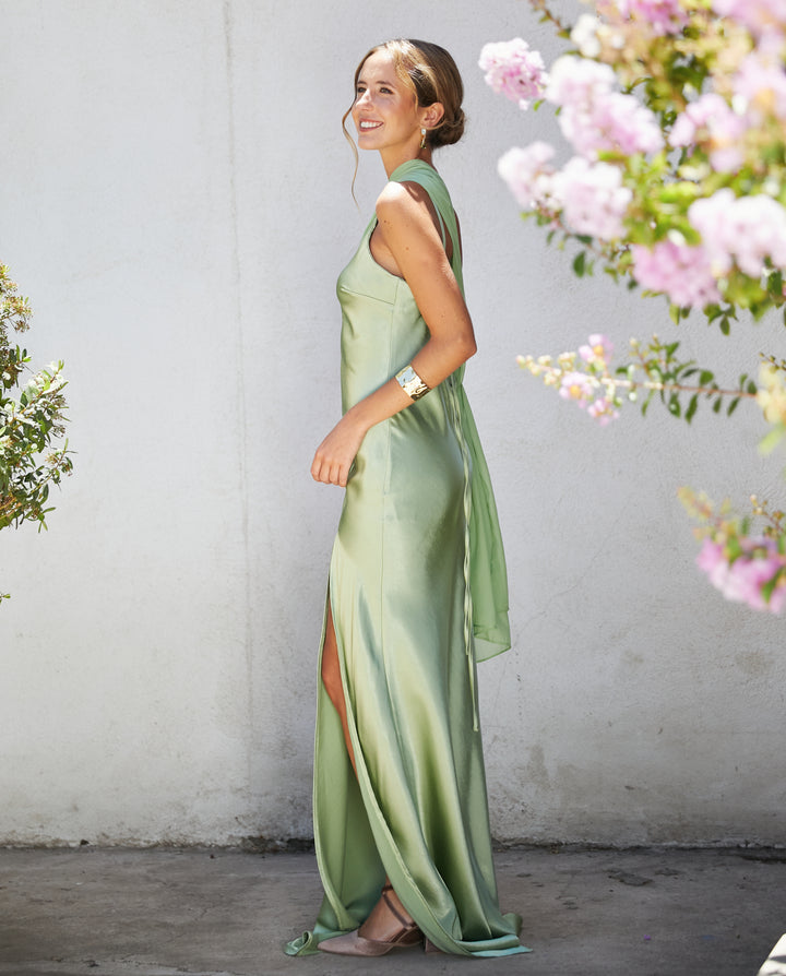 Vestido Largo de Fiesta Dublin Verde Claro