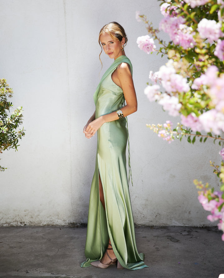 Vestido Largo de Fiesta Dublin Verde Claro