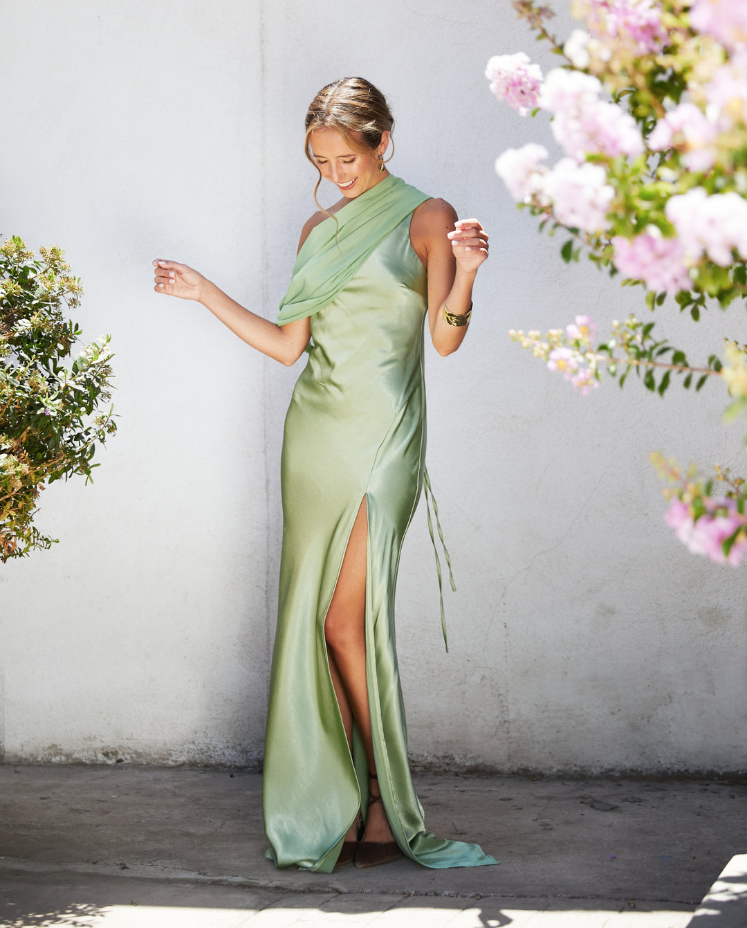 Vestido Largo de Fiesta Dublin Verde Claro